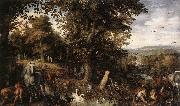 BRUEGHEL, Jan the Elder Garden of Eden 1612 Oil on copper